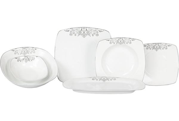 Duygu Berna 26 Parça Porselen Yemek Takımı | Kare | 6 Kişilik