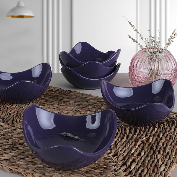Bol à Biscuit / Sauce Lotus Violet 14 Cm 6 Pièces | Keramika