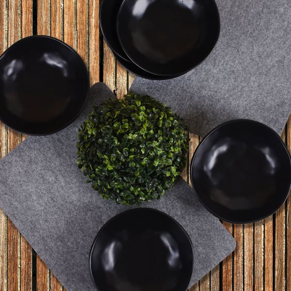 Keramika | 20 Cm 6 Adet Organik Mat Siyah Yemek Tabağı