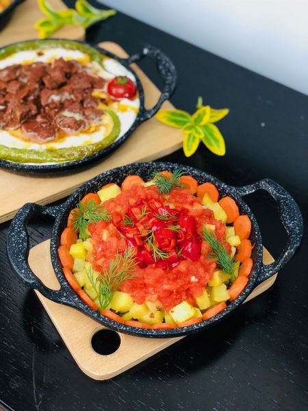 3 Parça Titanyum Granit Döküm Sahan Seti