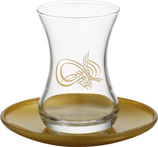 LAV 6'lı Tuğra Çay Bardağı Osmanlı İmparatorluğu 12 Parça Set | DMT303-ASN274-4