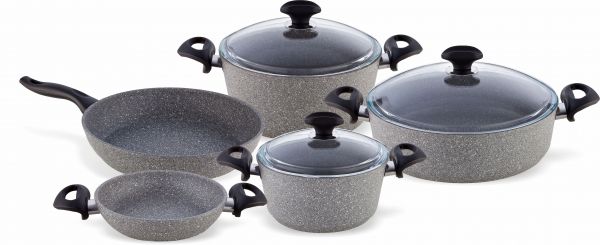 Tantitoni | 8 Parça Granıtte Granit Gri Tencere Seti
