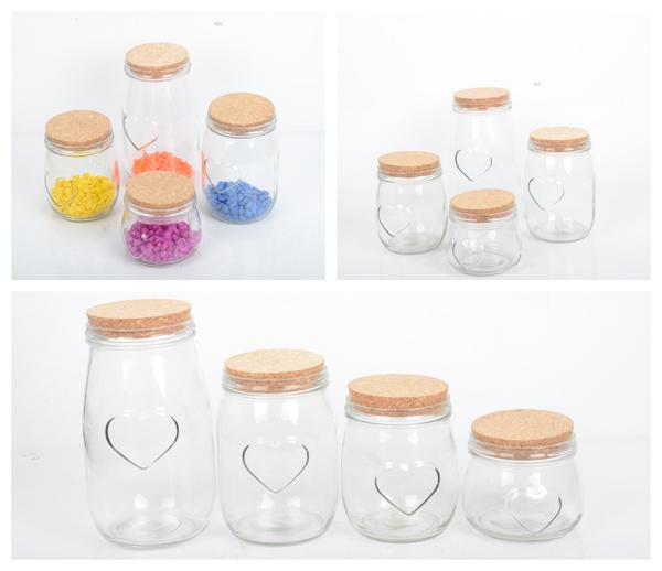 باييف | طقم نمط قلب مكون من 4 عبوات زجاجية