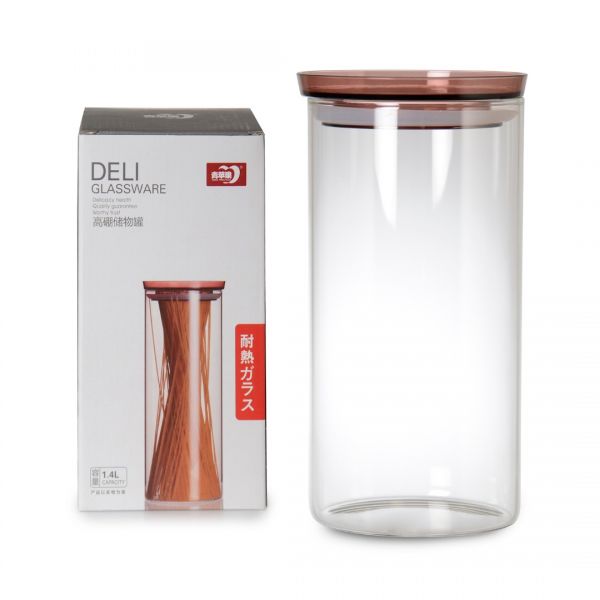 GPG10-1400 BOROSILICATE GLASS JAR WITH PLASTIC LID 1400 ml | SILK-13788