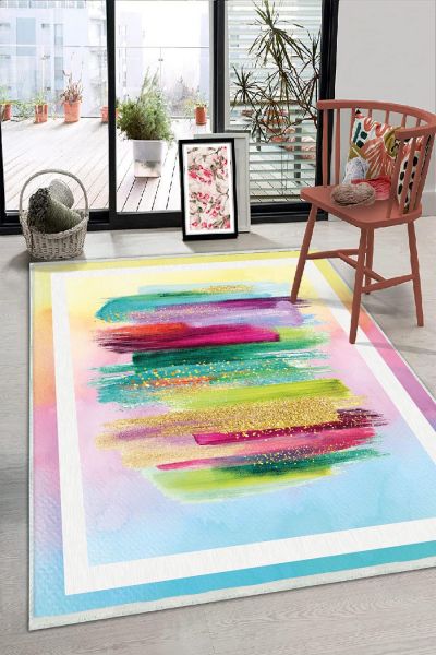 Birkilim Yıkanabilir Dekoratif Halı İpeksi Kaymaz Taban | MLN-IP-HS-262