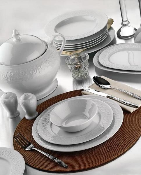 Kütahya Acelya Luxus Tafelservice 80 Teilig Für 12 Personen I Stickerei Verarbeitung I 