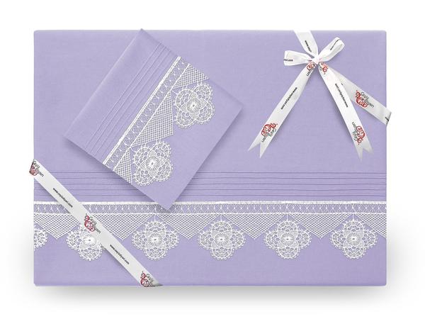 Işıltı İğne Oyalı Nevresim Takımı Lila