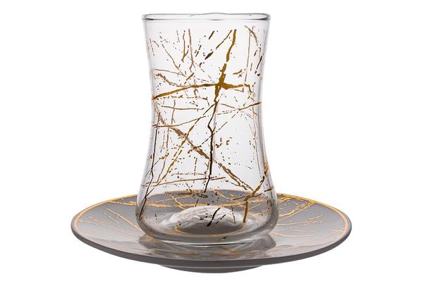 Dekonaz 6'lı Çay Bardağı Seti | 12 Parça | AL-6513