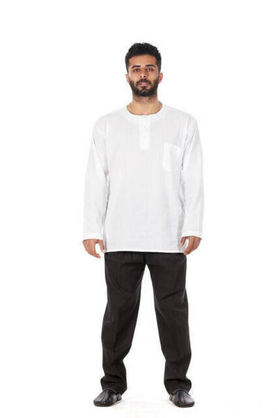 Erkek Keten Şalvar Siyah Renk - Hac Umre Pantolonu