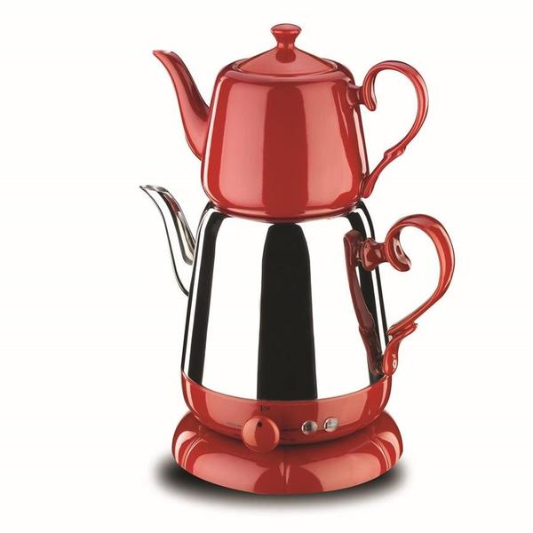 Korkmaz Tek Cay cay makinesi caydanlik 2,7 litre Kirmizi