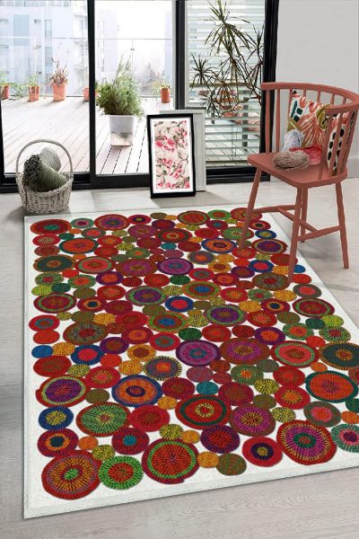 Birkilim Yıkanabilir Dekoratif Halı İpeksi Kaymaz Taban | MLN-IP-HS-210