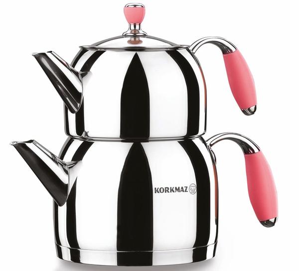 Korkmaz Flora Maxi Çaydanlık 3.1 Litre | İndüksiyon | Pembe | A119-01