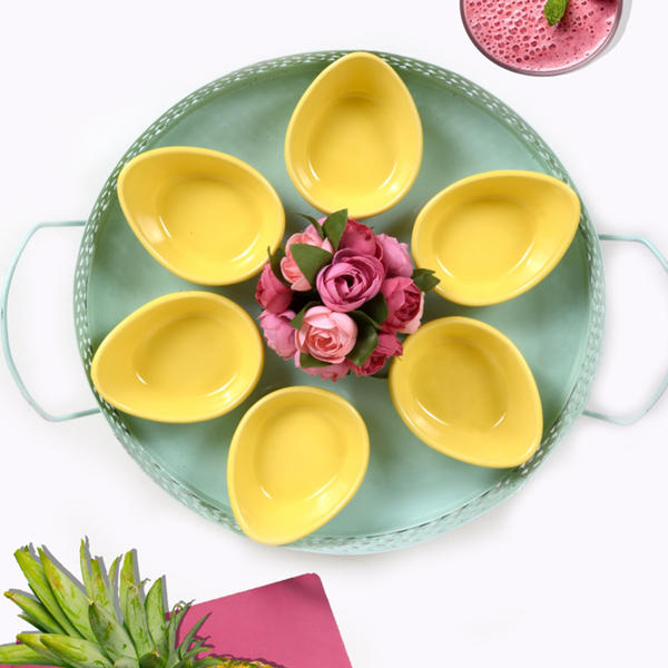 Mini Gondola Snack / Sauce Jaune 8 Cm 6 Pièces | Keramika