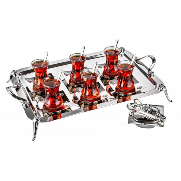 Sade 40 Parça Self Ayaklı Çay Seti