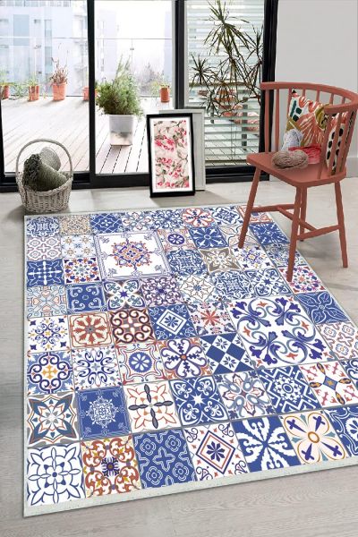 Birkilim Yıkanabilir Dekoratif Halı İpeksi Kaymaz Taban | MLN-IP-HS-301