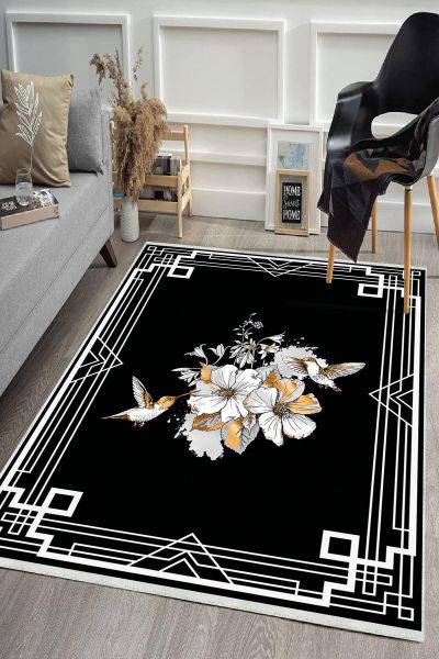 Birkilim Yıkanabilir Dekoratif Halı İpeksi Kaymaz Taban | MLN-IP-HS-561