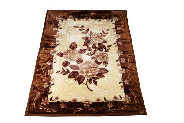 Almina Yün Battaniye Çiçek Kahverengi