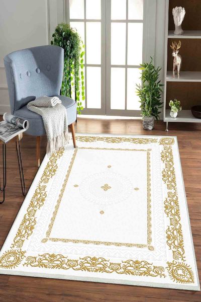 Birkilim Yıkanabilir Dekoratif Halı İpeksi Kaymaz Taban | MLN-IP-HK-0112