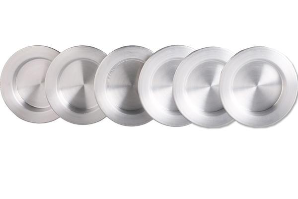 Dekonaz 6'lı Künefe Tabağı Seti | Alüminyum | 6 Adet | Gümüş