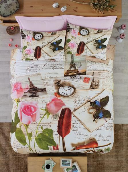 Cotton Box 3D Letters Çift Kişilik Nevresim Takımı Bej | Cotton Box