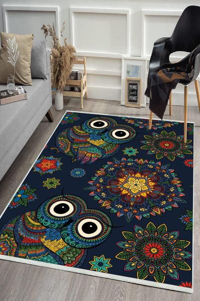 Birkilim Yıkanabilir Dekoratif Halı İpeksi Kaymaz Taban | MLN-IP-HS-376