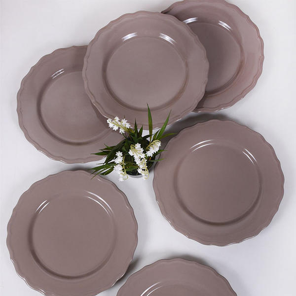 Soil Taupe Juliet Service Plate 28 Cm 6 Pieces | Keramika