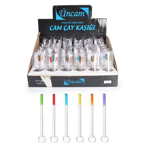 İpek Züccaciye | Alara 6 Adet Renkli Cam Çay Kaşığı