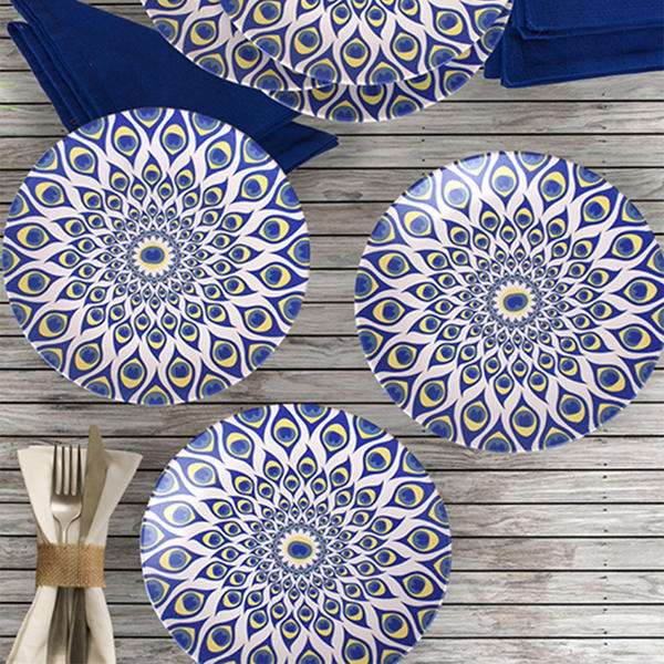 Evil Eye Bead Drop Serving Plate 25 Cm 6 Pieces - 17914 | Keramika