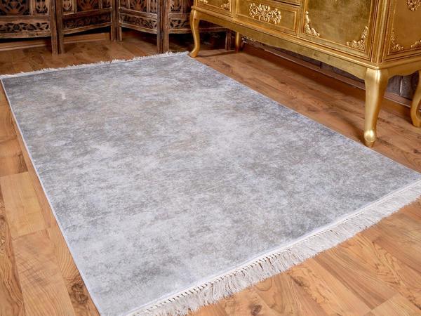 Tapis Latex Antidérapant Velours Impression Numérique Duru Gris 150x220 Cm