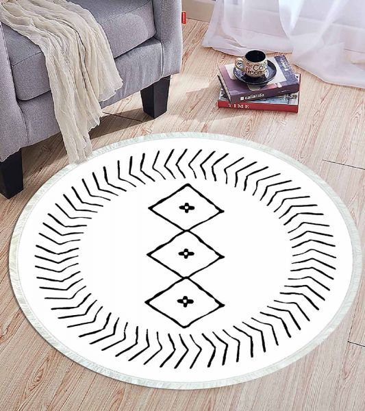 Birkilim Yuvarlak Yıkanabilir Dekoratif Halı İpeksi Kaymaz Taban | MLN-IP-YU-HT-571