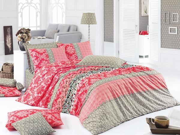 Housse de couette double 100% coton Hierapolis Rouge | Meilleure classe