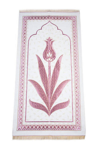 Ramazana Özel Set Pencere Kutulu Hediyelik - Kırmızı Laleli Seccade Seti