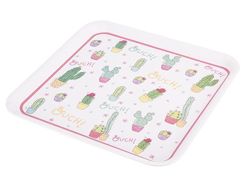 Tantitoni | Lovely Cactus Beyaz Kaydırmaz Tepsi