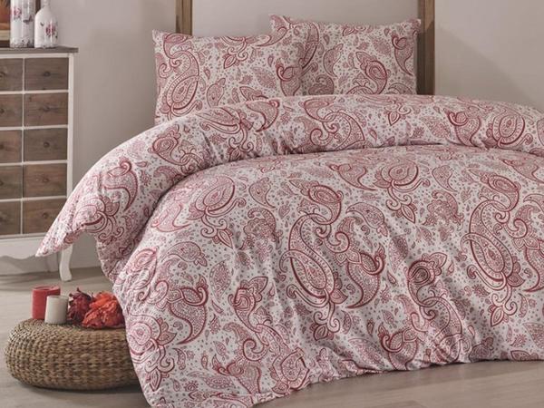 Kristal Linda Çift Kişilik Nevresim Takımı Bordo | Kristal