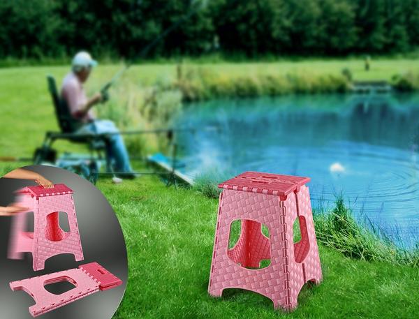 Bayev 6011 Büyük Katlanır Tabure - Pembe