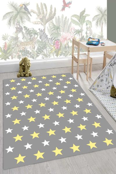 Birkilim Yıkanabilir İpeksi Kaymaz Taban Çocuk Odası Halısı | MLN-IP-HY-1078
