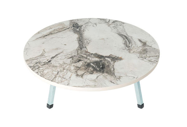 Dekonaz | Geleneksel Yer Sofrası | Masa | 70 cm | Mermer Desenli | Gri