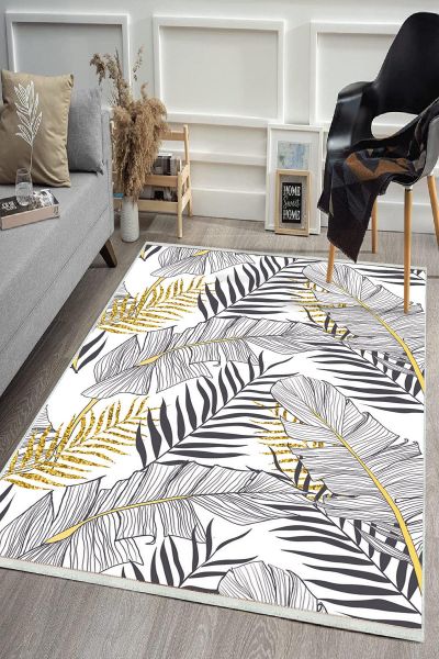 Birkilim Yıkanabilir Dekoratif Halı İpeksi Kaymaz Taban | MLN-IP-HS-481