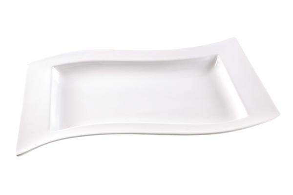 Çınar XL Servis Tabağı S-Form 40cm | Beyaz