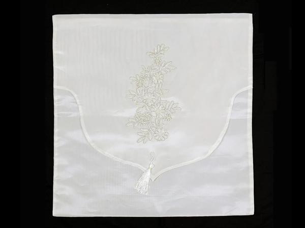 Flowers Saten Zarf Bohça Krem Gold