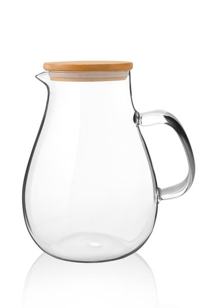 Pichet en verre borasilicate Lux 1800 ml avec couvercle en bambou