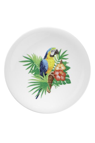 Kütahya Porselen Doğadakiler 21 cm Pasta Tabağı Papağan