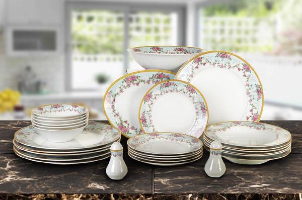 Schäfer 28 Parça Porselen Yemek Takımı Çiçekli Yuvarlak | 6 Kişilik | 30989