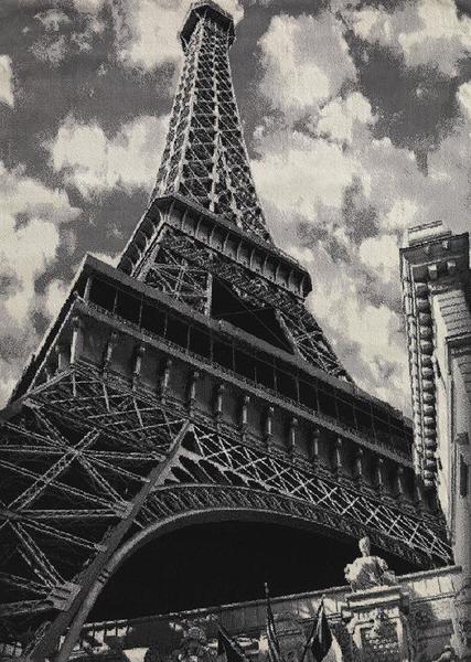 Dinarsu Kumsal Paris Eiffel Kulesi Halı | Gri | 8446-95-Grey