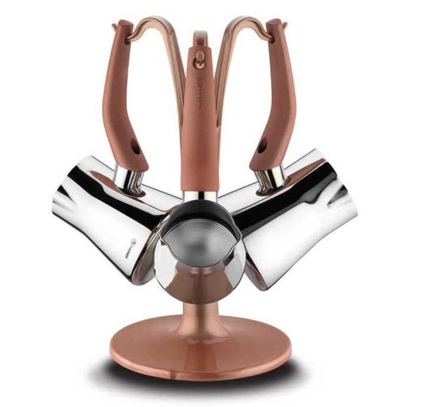 Korkmaz Rosa Vita Cezve Takımı | 3 Parça | Paslanmaz Çelik | A1237