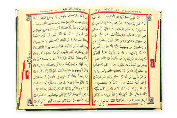 Samtbedeckter Koran - Mittel - Computerleitung - Gesprochen - Grüne Farbe - Furkan Verlag