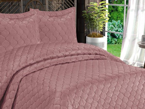 مفرش سرير مزدوج مبطن لشبونة برقوق