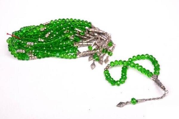 سبحة كريستال 33 قطعة 10 قطع (حزمة) أخضر - 2123