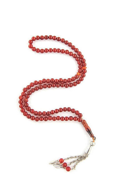 Akik Tesbih - 99' lu - 6 mm - Metal Püskül