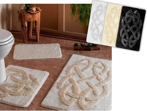 Tac Comfort Lüks Roselin Banyo Hali Seti 3 Parca Bej